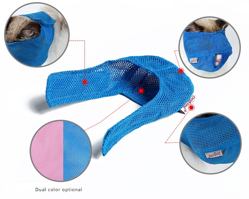 ZOOPOLR Cat Muzzles - Breathable Mesh Muzzles Prevent Cats from Biting and Chewing - Anti Bite Anti Meow (Blue-L) - Image 3